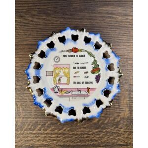 Funny Vintage Kitchen Wall Plate - "This Kitchen Is Closed" - Retro 1960s Decor